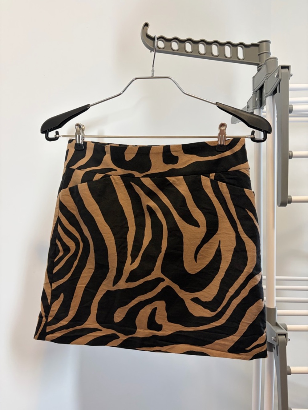 LOFT Zebra-Print Mini Skirt - Black & Brown